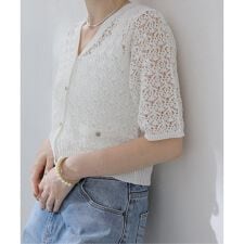 レース編みカーディガン