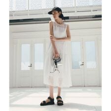 【洗える】レースティアードワンピース