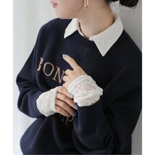 《予約》【洗える】ストレッチレーススキッパーカットソー