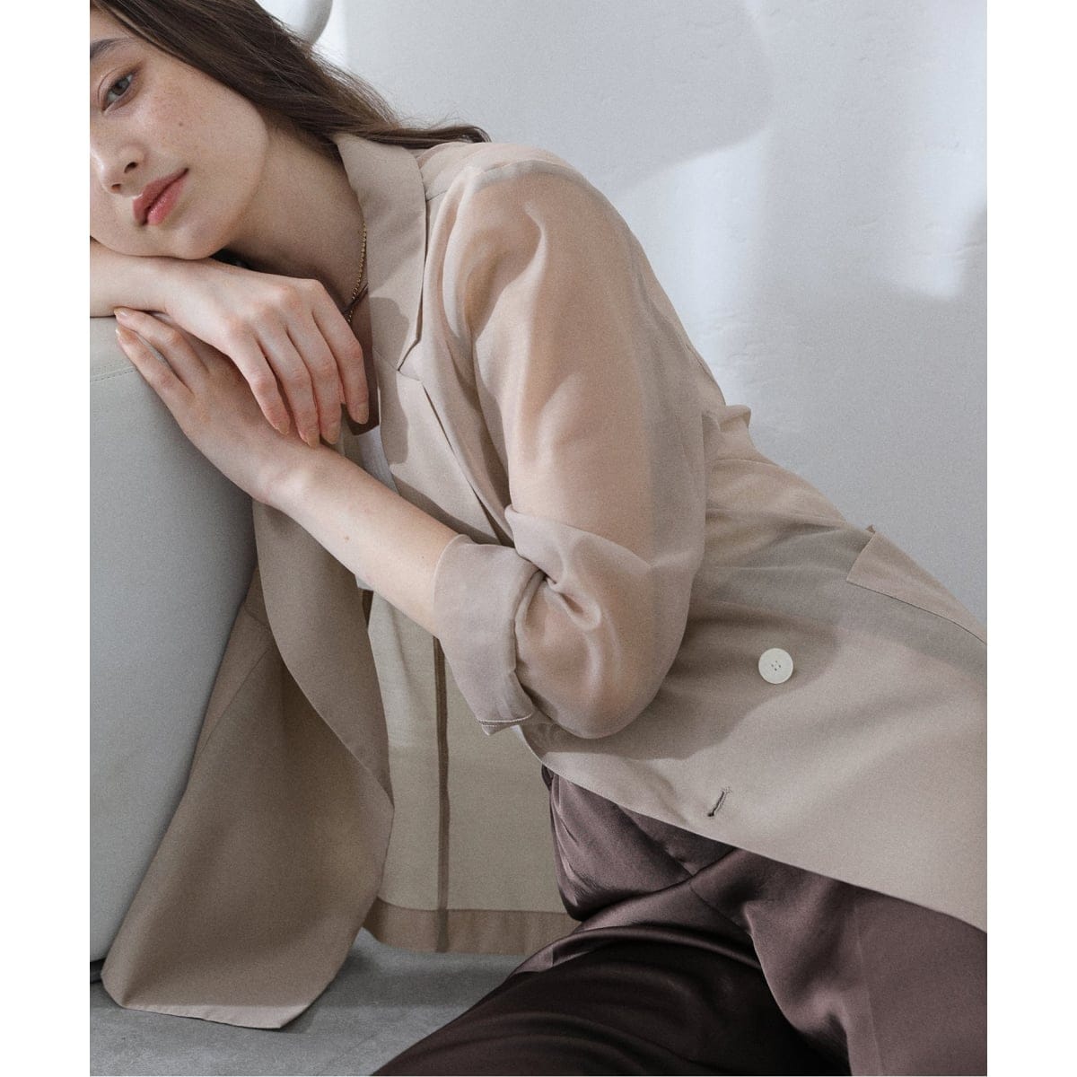 LaTotalite 【洗える】ウォッシャブルシアージャケット　ブラック　38 洗える】ウォッシャブルシアージャケット（テーラードジャケット