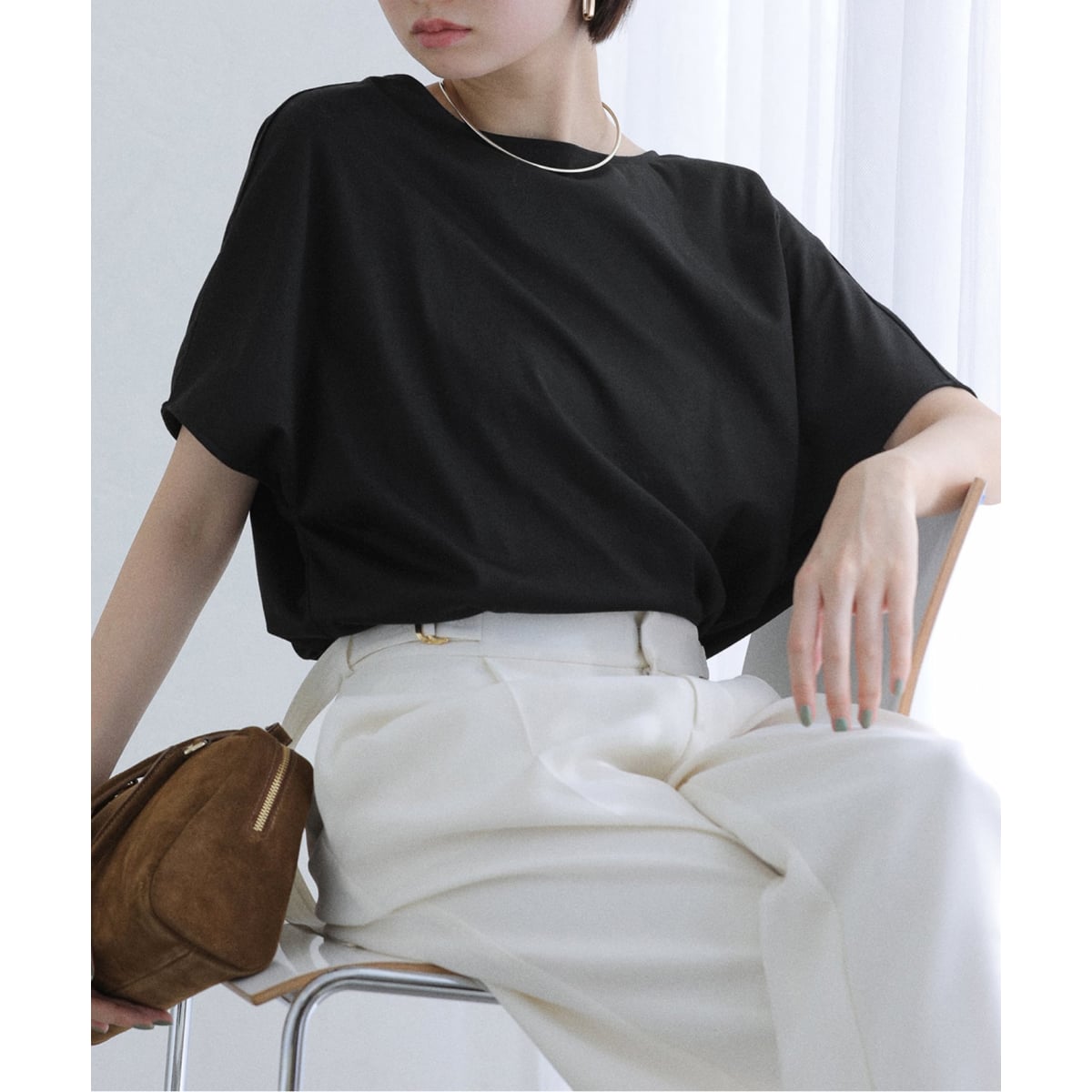 洗える】ベロアドレープカットソー | ラ トータリテ(La TOTALITE