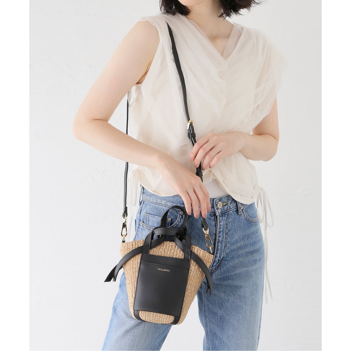 WEB限定》VIOLAd'ORO / ヴィオラドーロ アバカレザーポケット