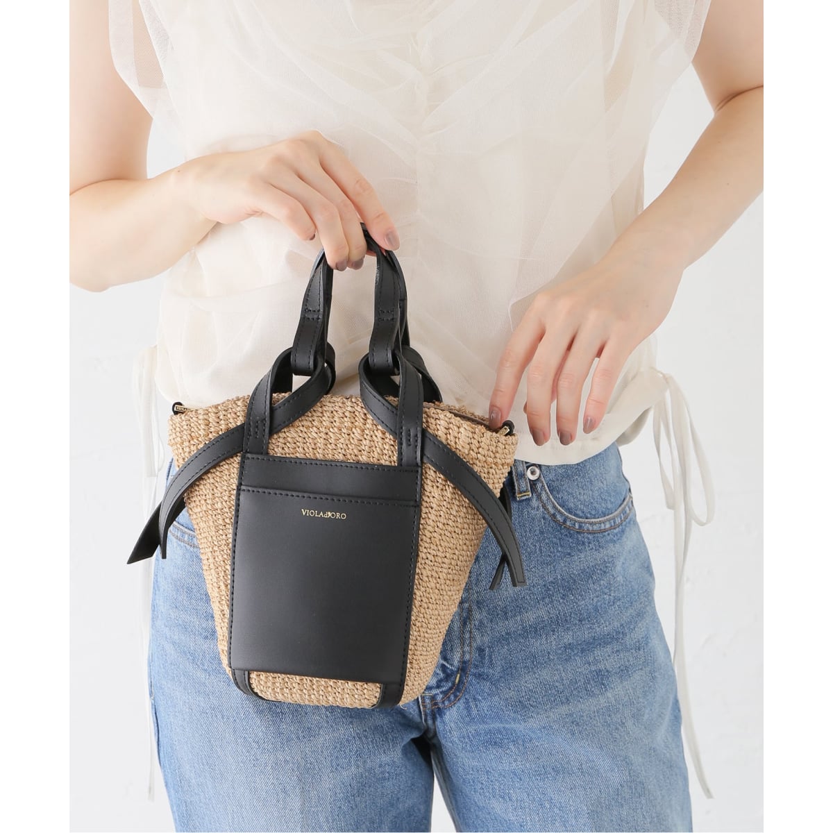 WEB限定》VIOLAd'ORO / ヴィオラドーロ アバカレザーポケット2WAY