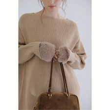 《予約》【洗える】ファーグローブニットチュニック