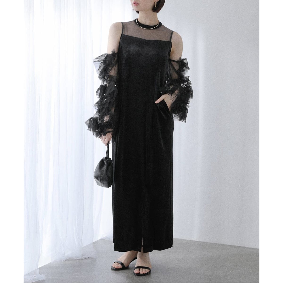 スローブイエナ　habi シアーブラウス×キャミドレスセット スローブイエナ habi シアーブラウス×キャミドレスセット SLOBE