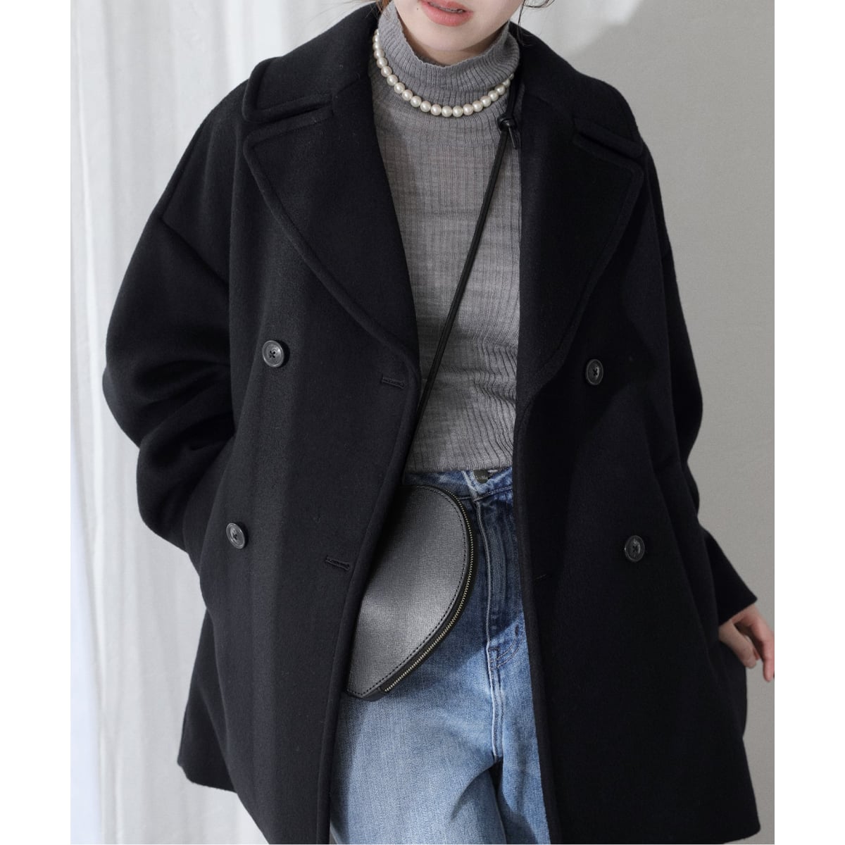 【新品未使用タグ付】ティッカ ticca Pコート 2024AW ブラック 新品未使用タグ付】ティッカ ticca Pコート 2024AW ブラック