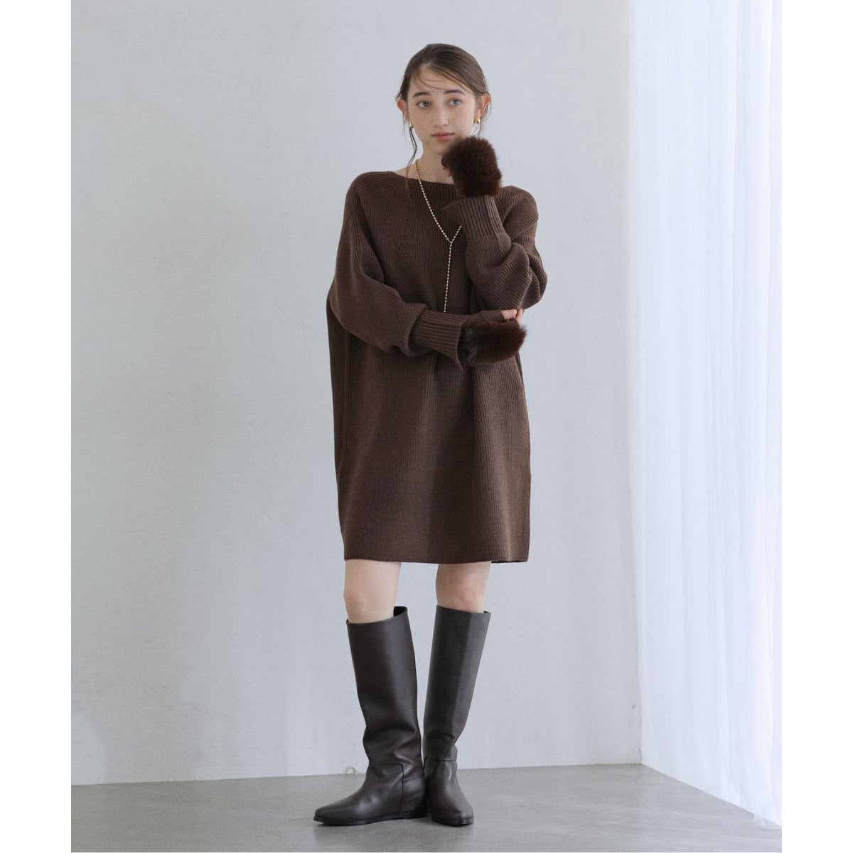 追加》【洗える】ファーグローブニットチュニック | ラ トータリテ(La