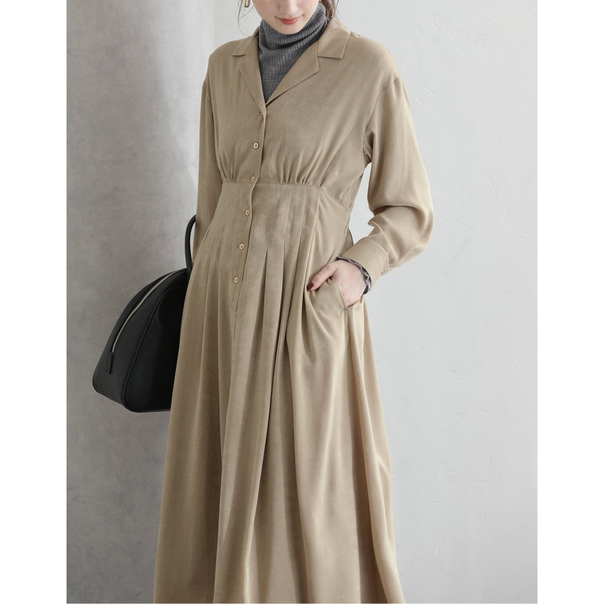 洗える】ラミーニットベアトップワンピース | ノーブル(Noble