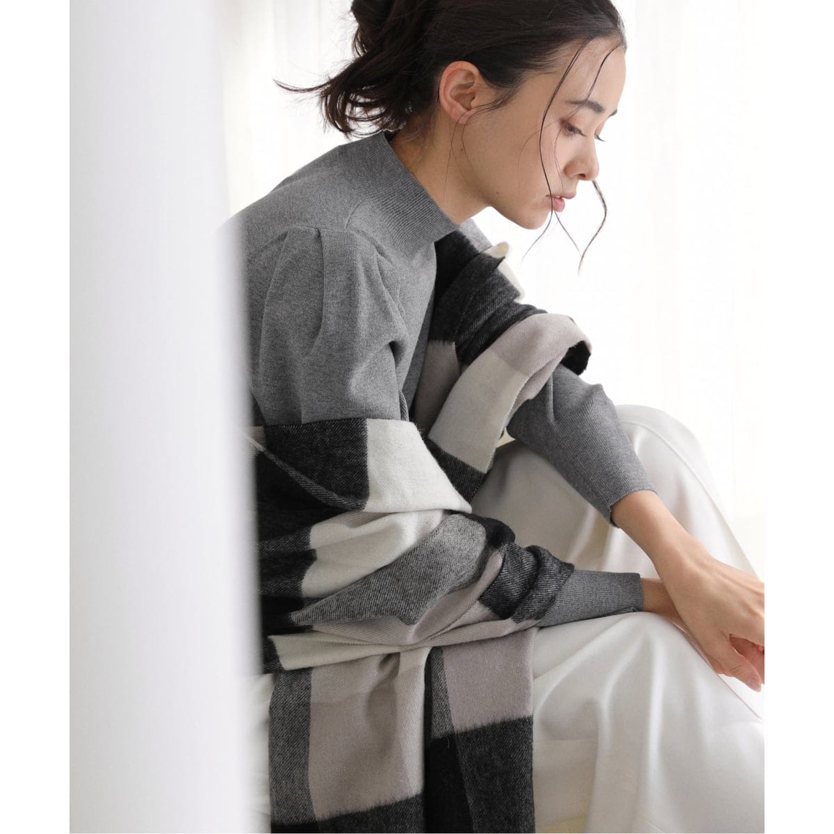 スクエアネックリブニットプルオーバー | セルフォード(CELFORD