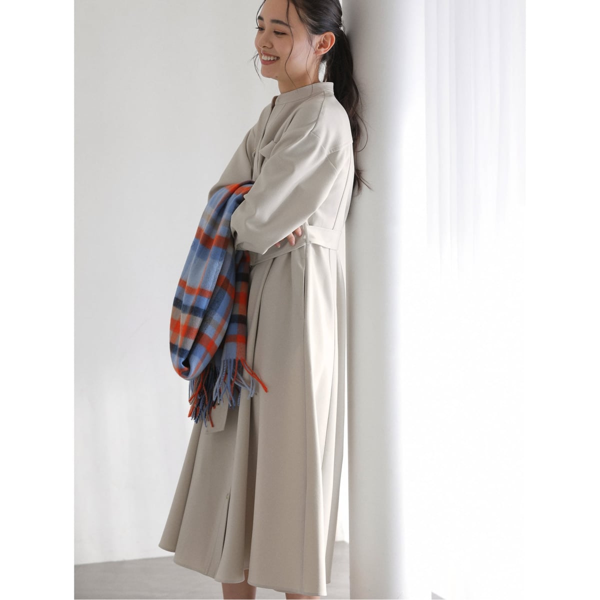 パーカー ドッキング ワンピース【Blue Lab：EZUMi】 Blue Lab：EZUMi】ファブリックミックスワンピース