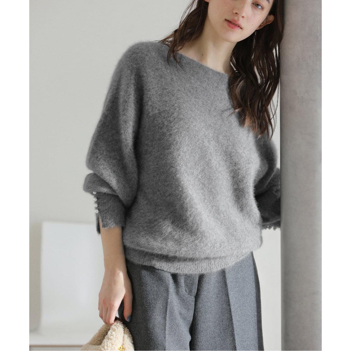 【新品・タグ付き】noble カシミヤオフショルダーニット NOBLE×L'AUBE BLANC】FOX/カシミヤオフショルダーニット | ノーブル