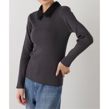 2WAYレースカラーニット