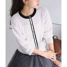 【洗える】ケーブルニットカーディガン