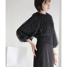 《予約》【洗える】2wayチュールプリーツブラウス