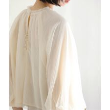 【洗える】2wayチュールプリーツブラウス