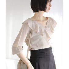 【洗える】フリルニット