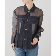 【洗える】Munich/ミューニック シアーデニムシャツ