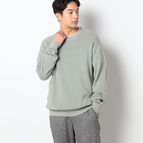 グランドパーク（Grand PARK）/片畦編みリブクルーネックニット 片畦編みリブクルーネックニット | グランドパーク(Grand PARK