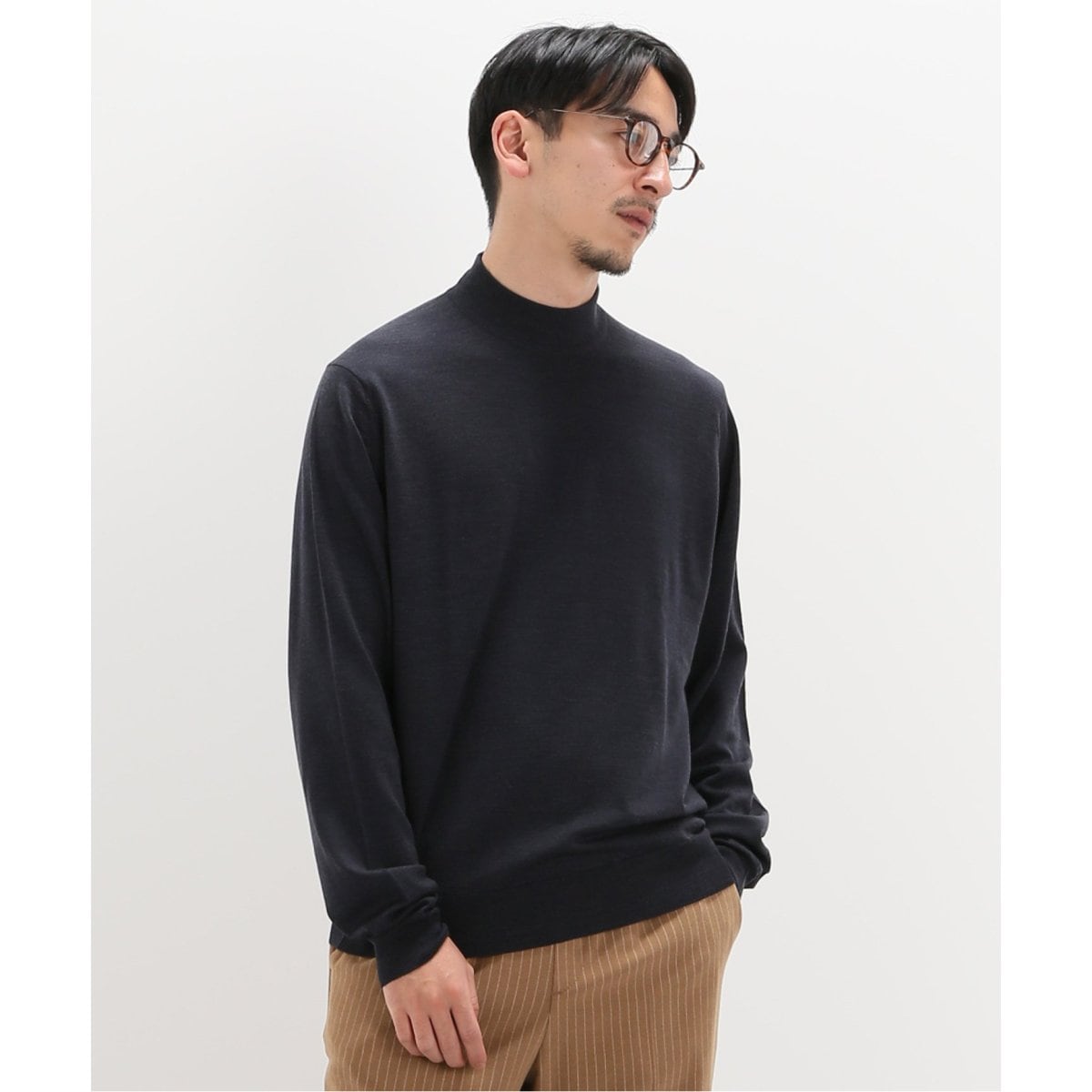 JOHN SMEDLEY ジョンスメドレー モックネック ニット セーター-