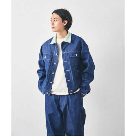 E.TAUTZ / イートウツ】DENIM JACKET APPLE GREEN COLLOR 