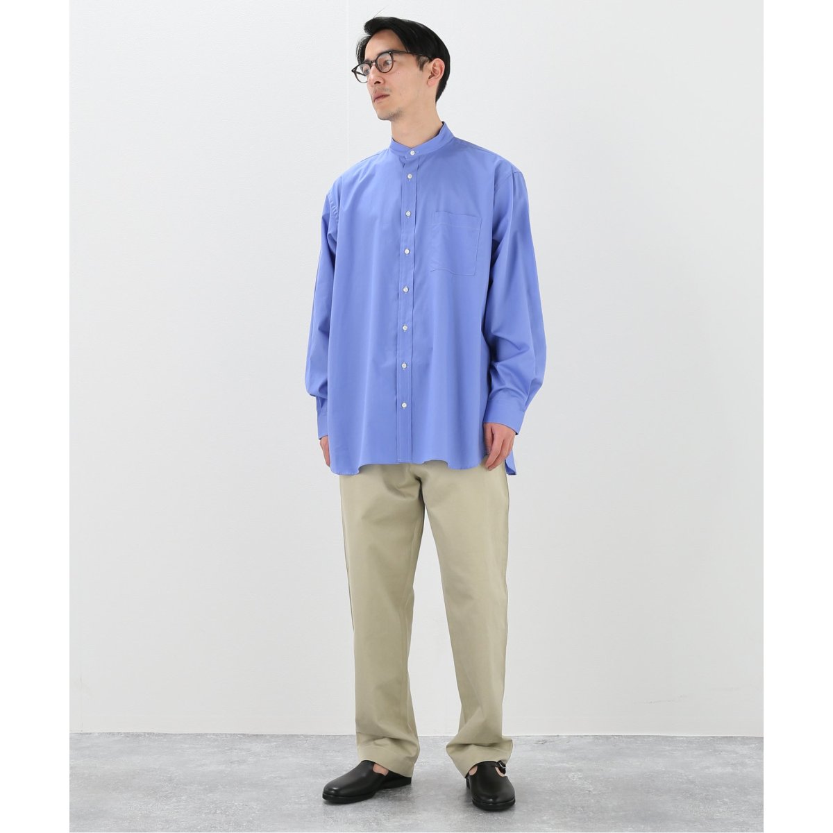 税込】 別注 INDIVIDUALIZED SHIRTS 黒土染め×柿渋染め シャツ