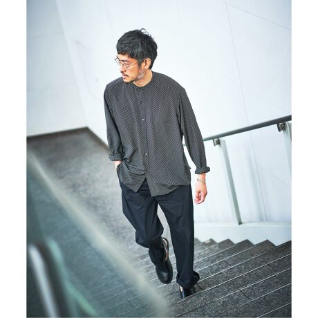 LA BOUCLE / ラブークル】スタンドカラーシャツ デシンコモン 