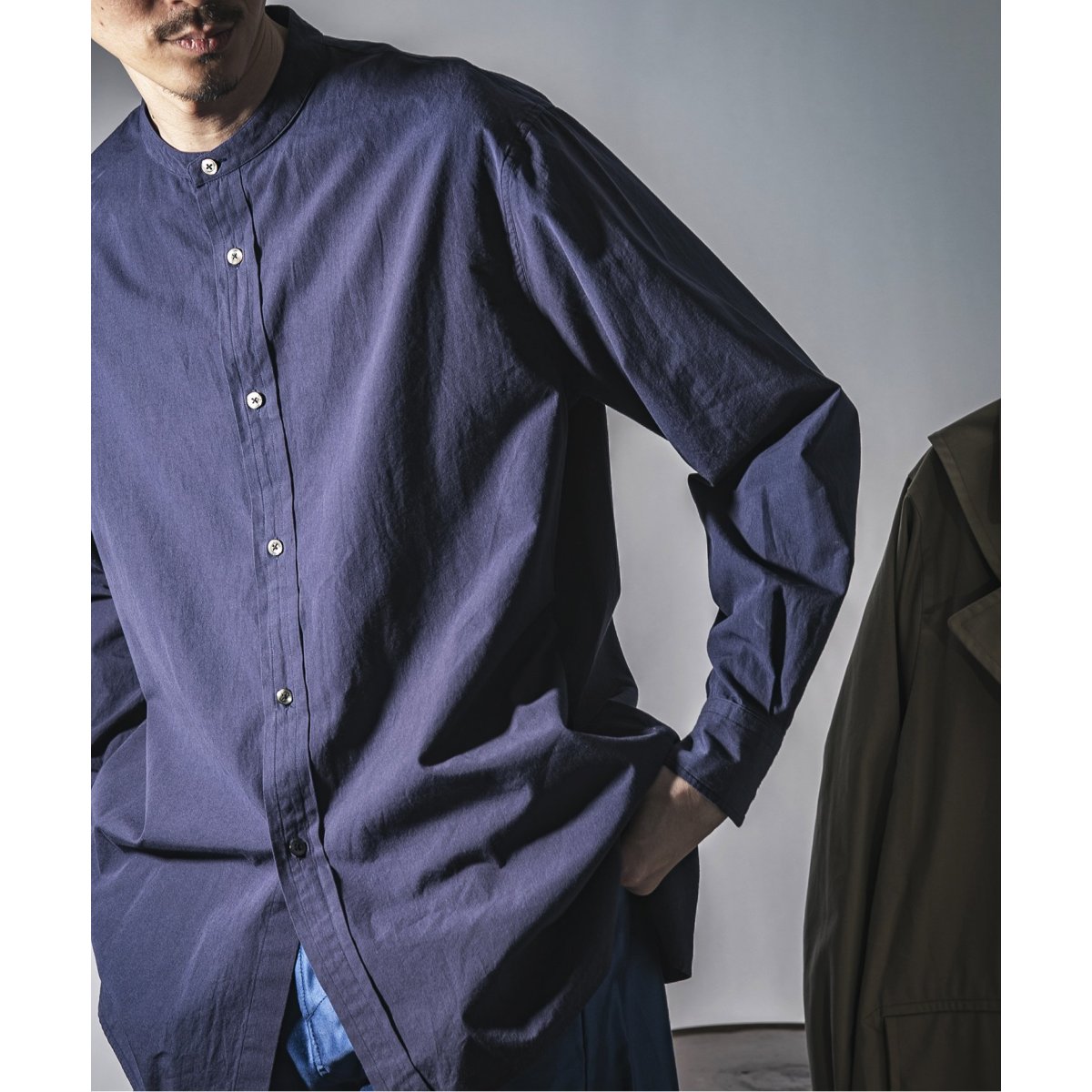 ETS.MATERIAUX / マテリオ】Band collar シャツ | エディフィス