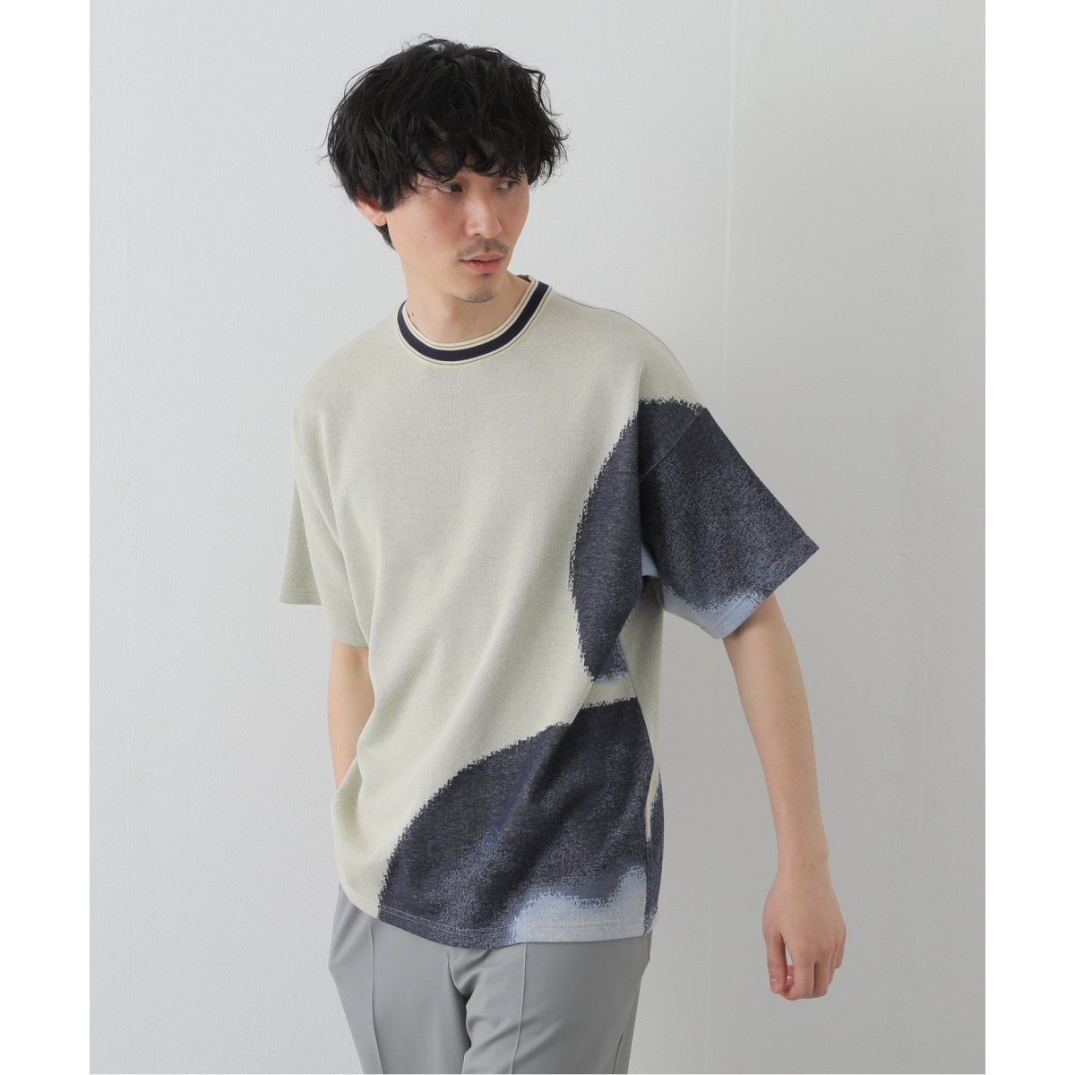 カーキ×インディゴ 新品！未使用【WRAPINKNOT】極上カシミヤTシャツ