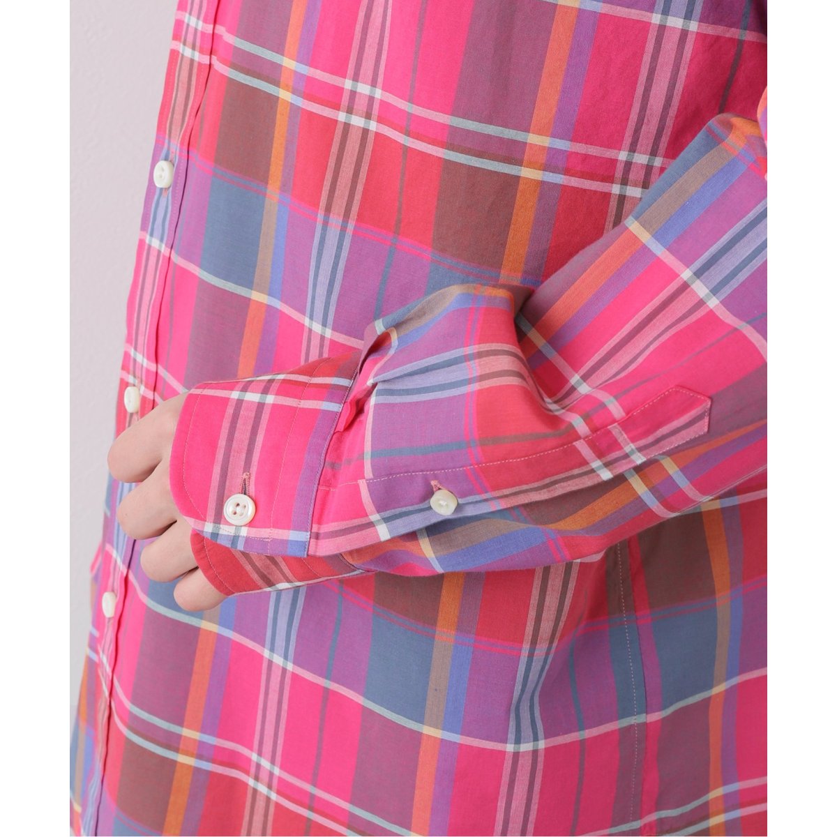 ALEN ボタンダウン マドラスチェックシャツ(ピンク) エディフィス(EDIFICE) 22050300023210 ファッション通販  マルイウェブチャネル