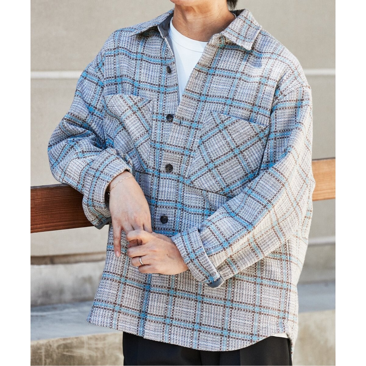 DEVEAUX / デヴォー】別注 バスケット チェック シャツ ブルゾン