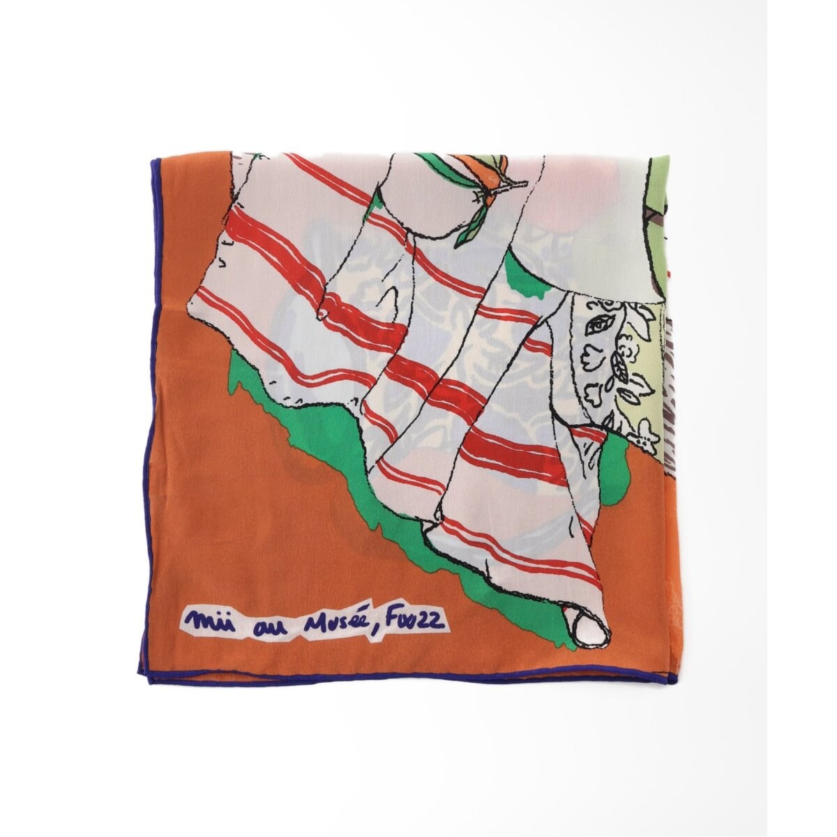 mii / ミイ】 ハンドスクリーンプリント シルクスカーフ セザンヌ