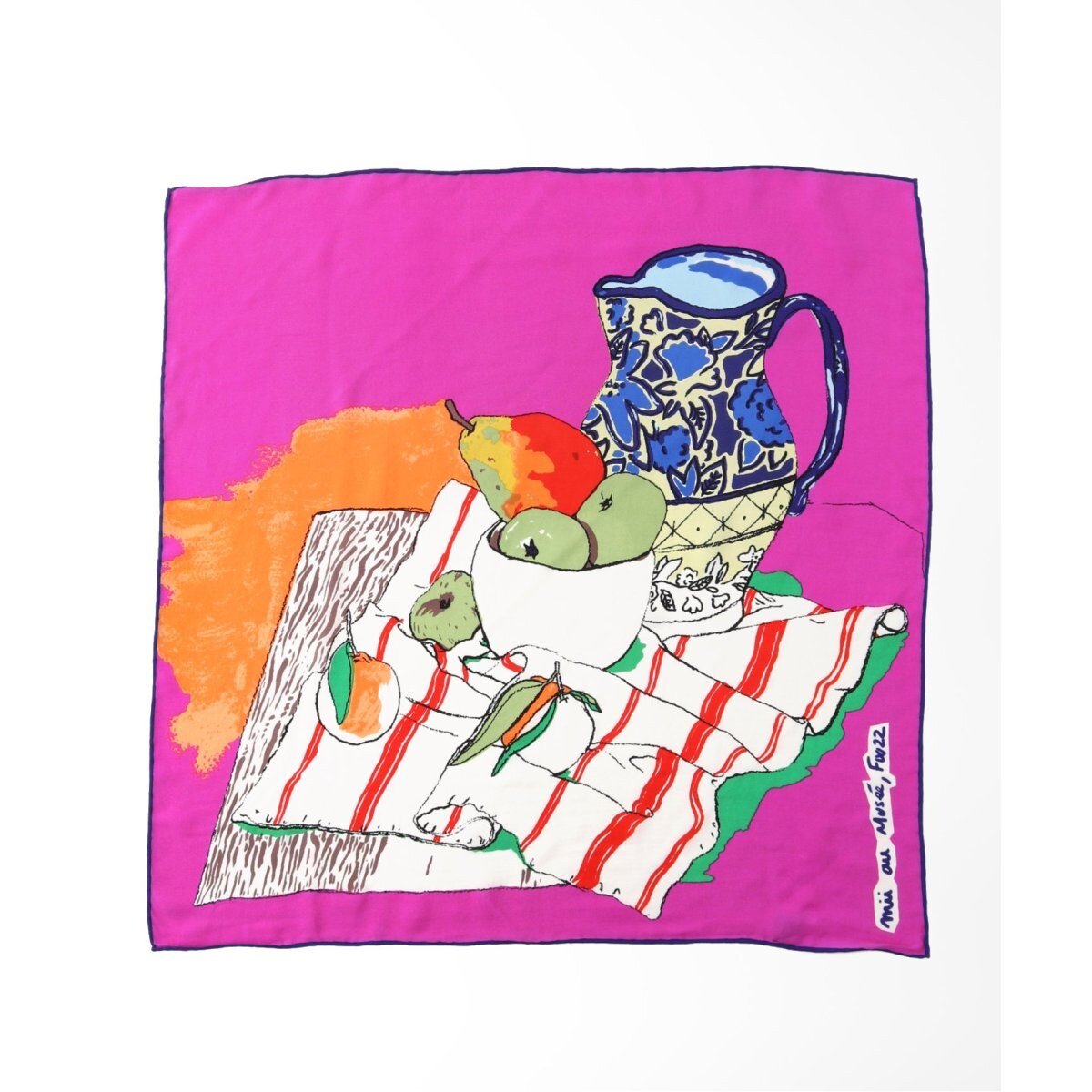 mii / ミイ】 ハンドスクリーンプリント シルクスカーフ セザンヌ