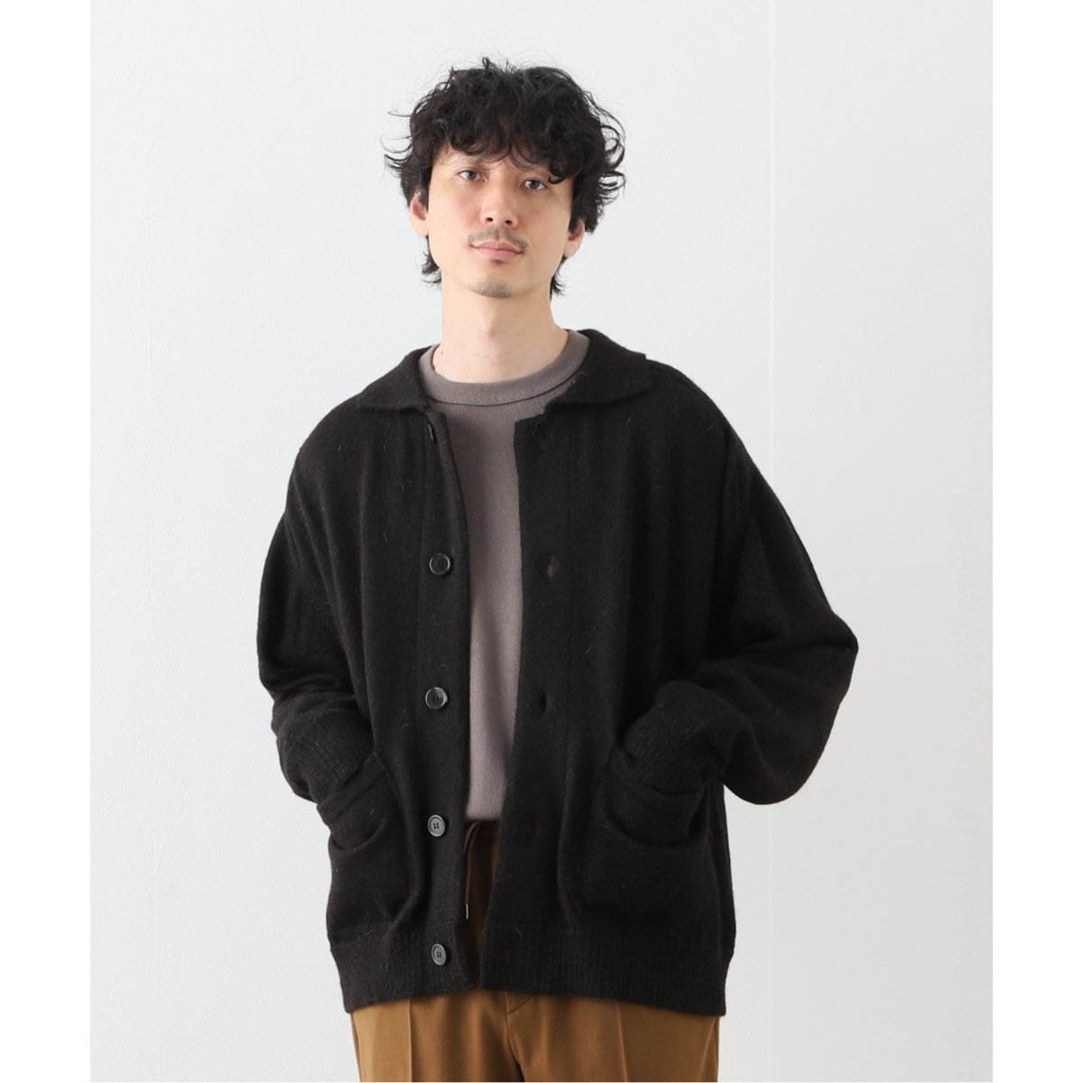 MARKAWARE / マーカウェア】POLO COLLAR CARDIGAN ALPACA