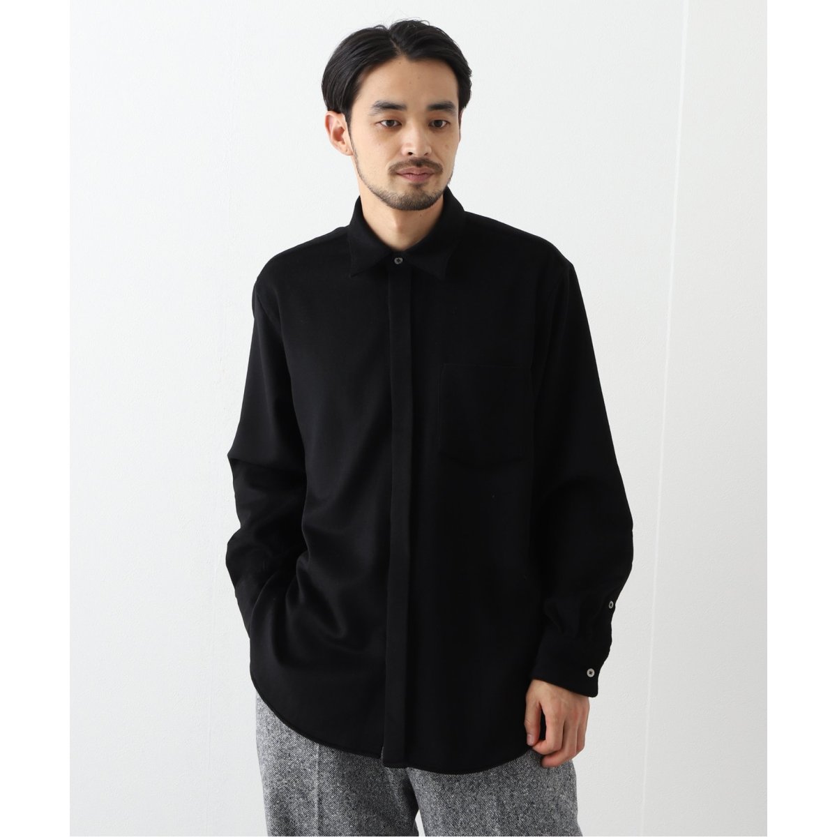MARKAWARE / マーカウェア】 CASHMERE FLY FRONT SHIRT | エディフィス