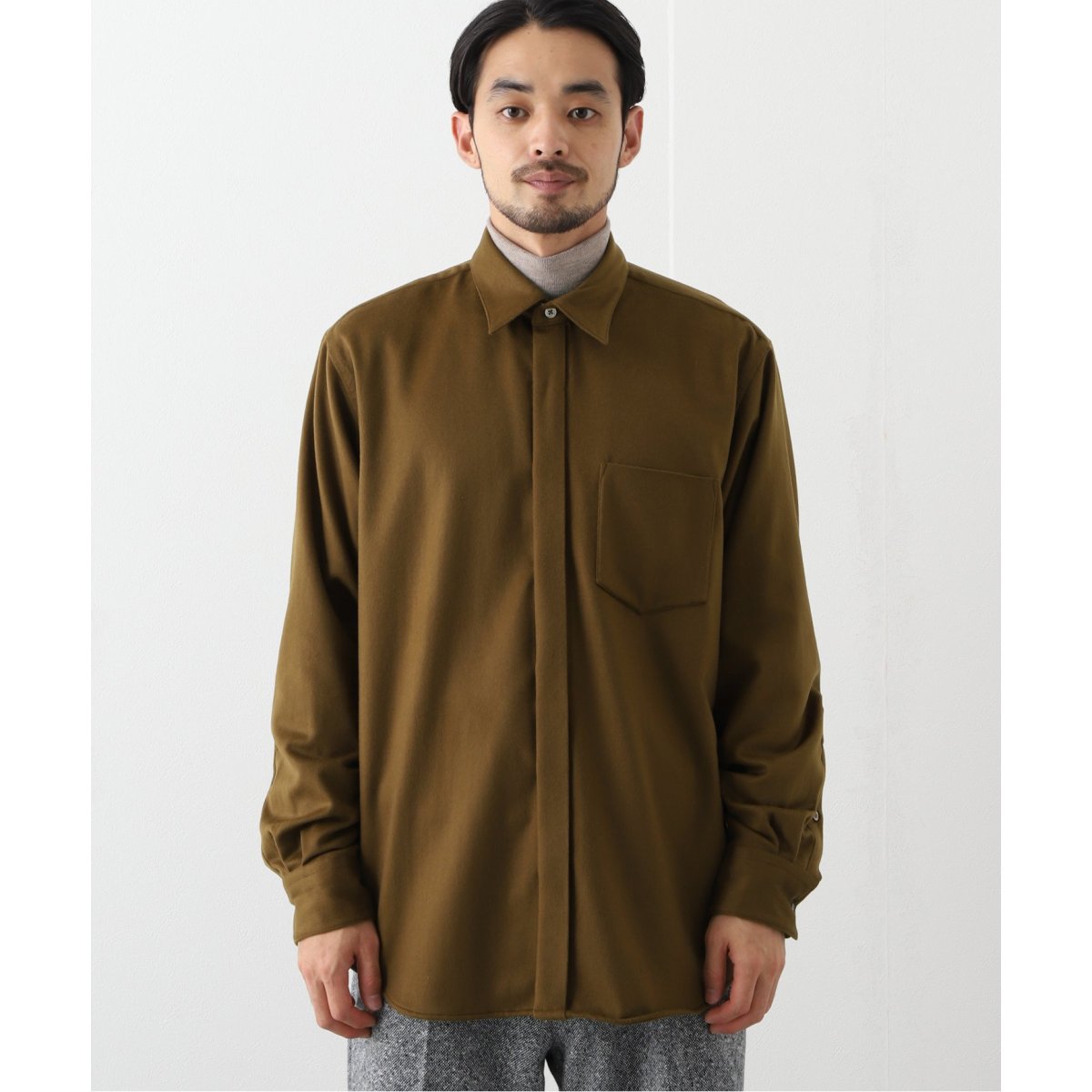 トップス MARKAWARE Cashmere FLY Front Shirts MARKAWARE / マーカウェア】 CASHMERE FLY FRONT SHIRT | エディフィス