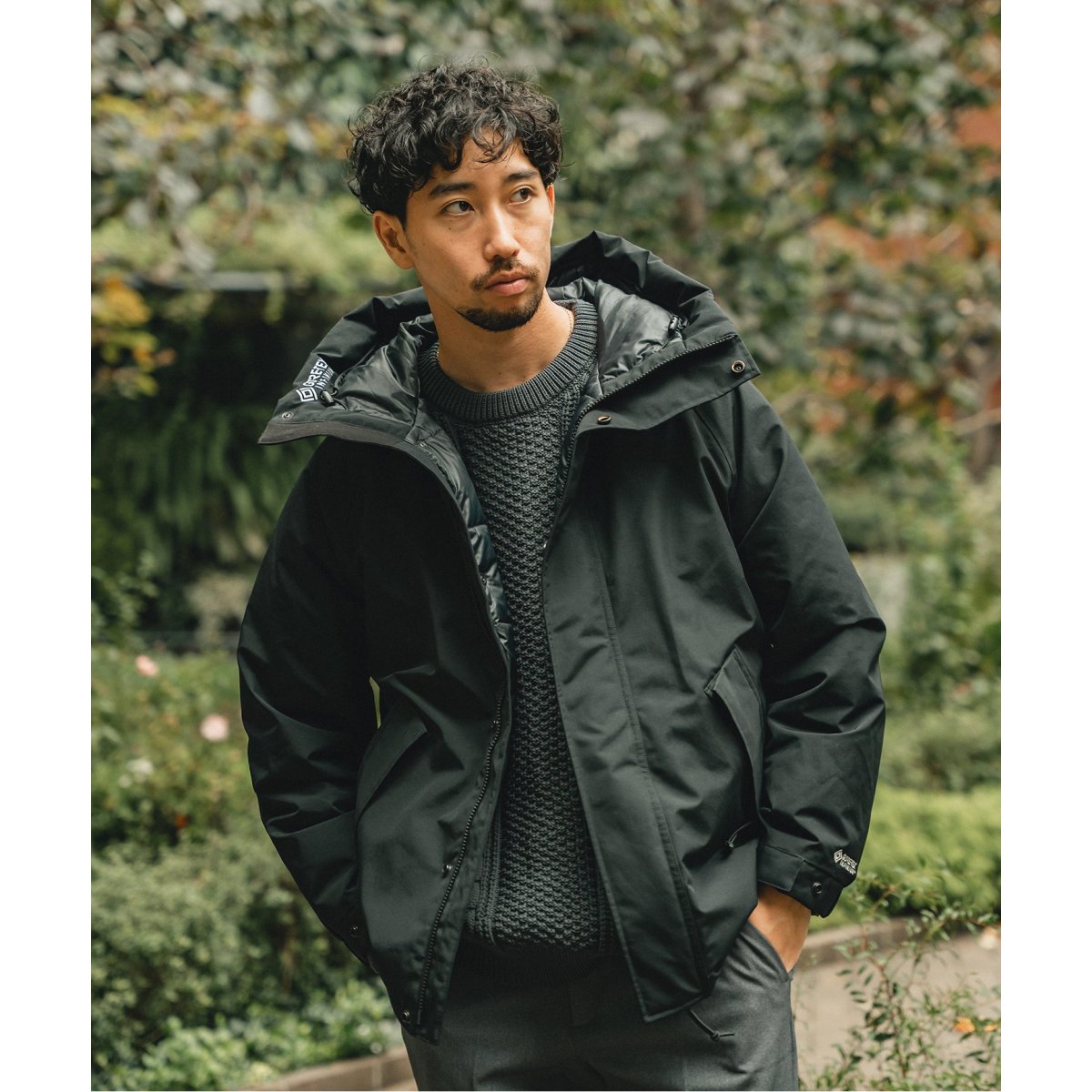 +phenix × EDIFICE 別注GORE-TEX フーデットコート phenix / プラスフェニックス】別注 GORE-TEX スタンドカラー