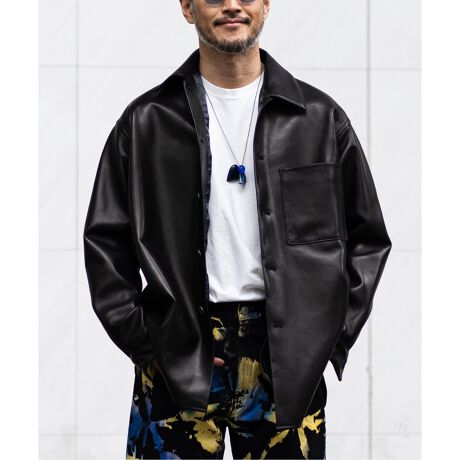 LA BOUCLE / ラブークル】ネイキッド ラム レザー ワンピースカラー 