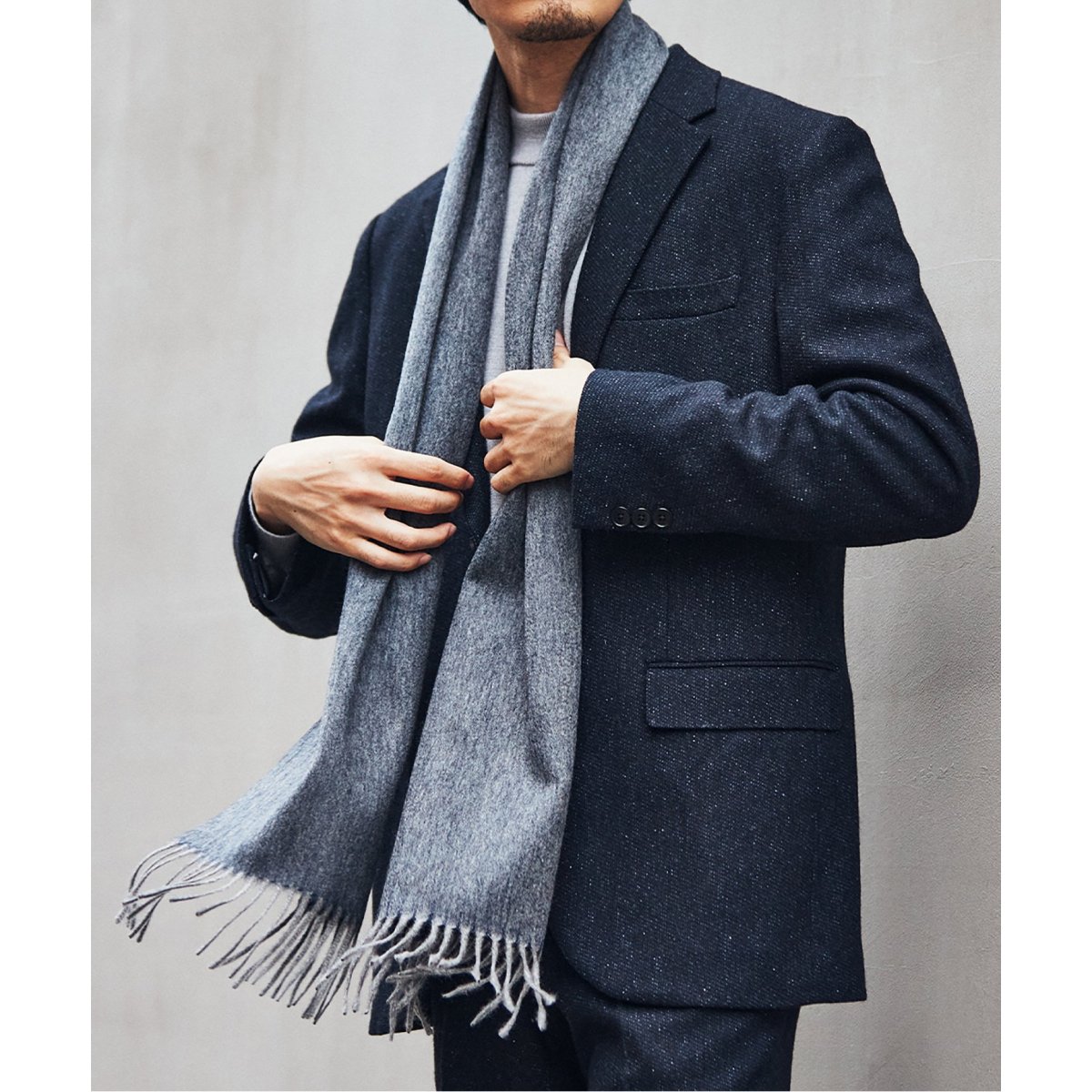 EDIFICE オリジナル リバーシブル カシミヤマフラー | エディフィス