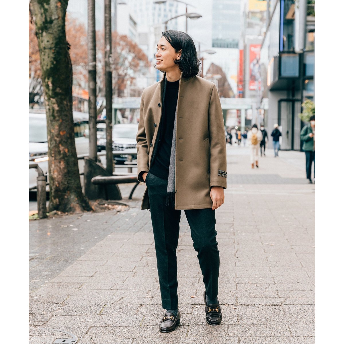 SUPER 150's ウール メルトン スタンドカラーコート | エディフィス