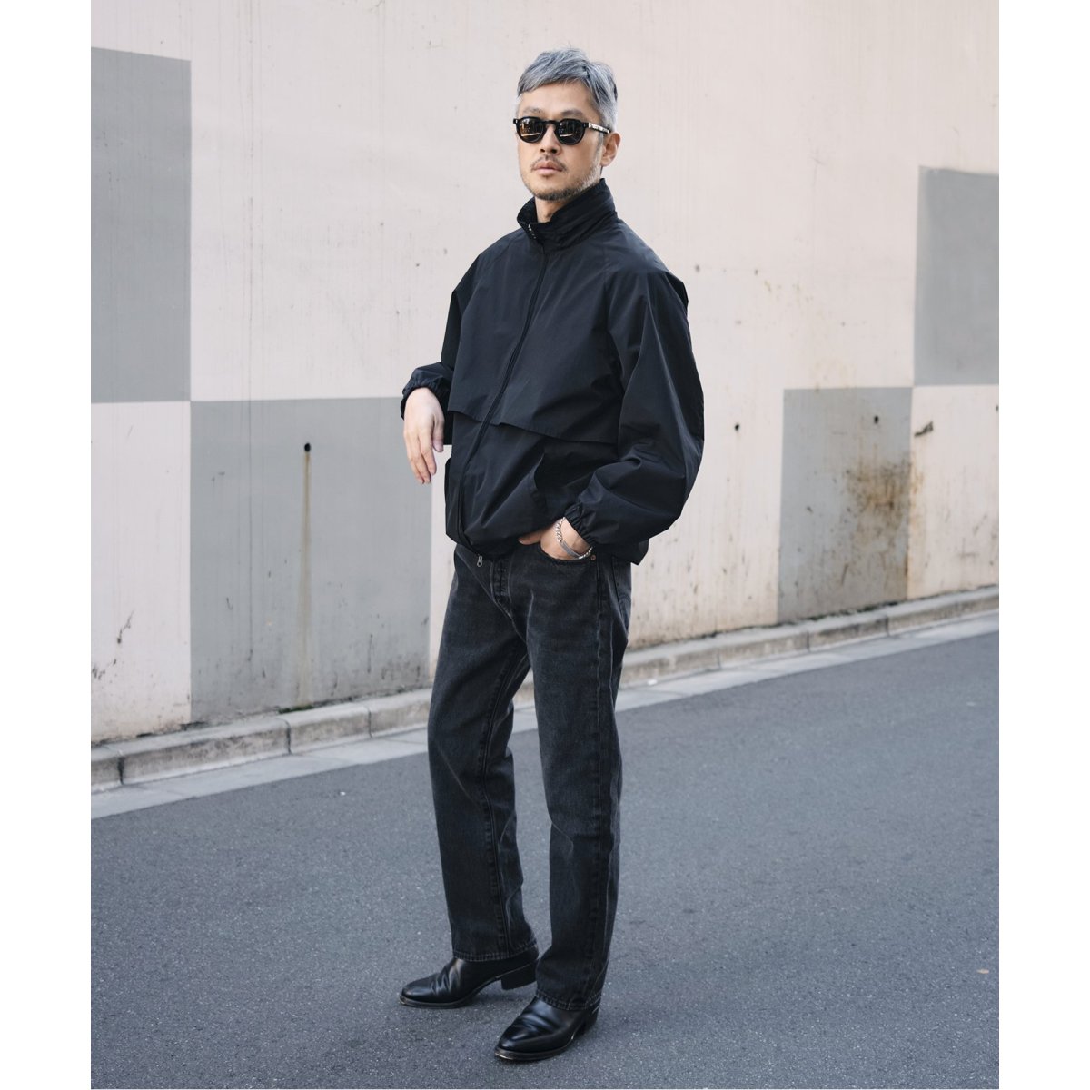 LA BOUCLE / ラブークル】スタンドショートブルゾン コットン/ナイロン