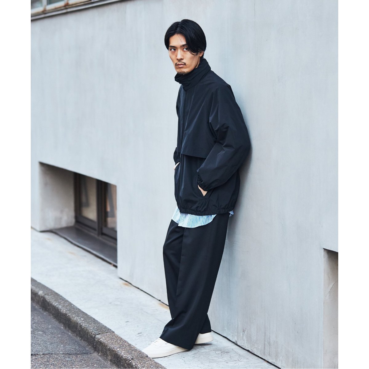 LA BOUCLE / ラブークル】スタンドショートブルゾン コットン/ナイロン