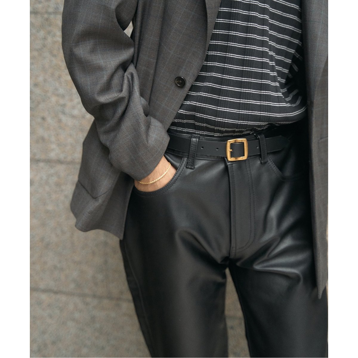 LA BOUCLE / ラブークル】5ポケット カウレザーパンツ | エディフィス