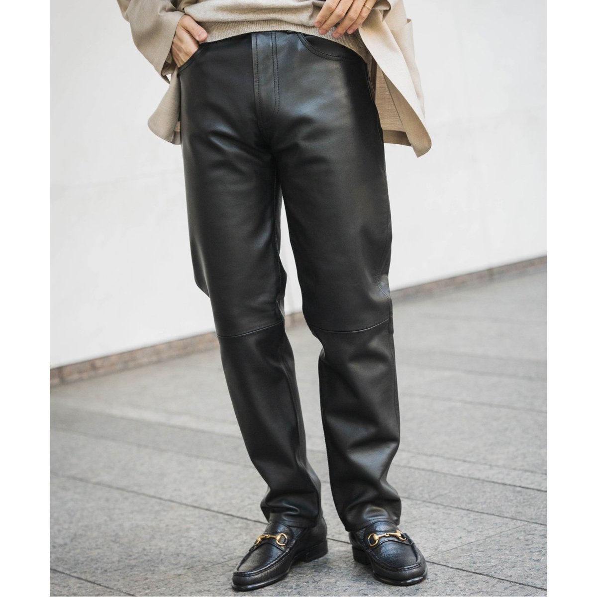 LA BOUCLE / ラブークル】5ポケット カウレザーパンツ | エディフィス