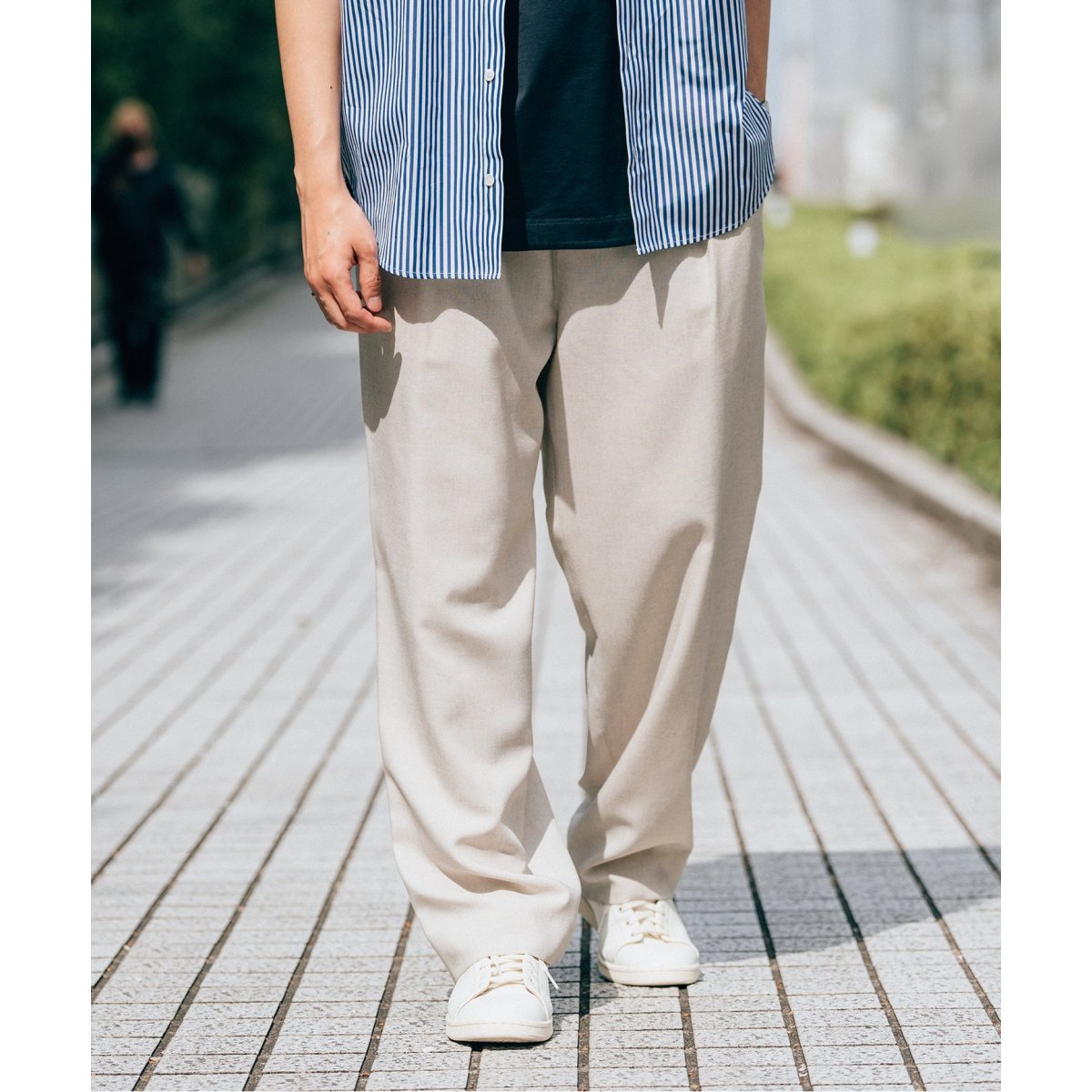 EDIFICE [LA BOUCLE] 1タックイージーパンツ 美品 LA BOUCLE ラブークル 1タックイージーパンツ 総柄 サイズ2