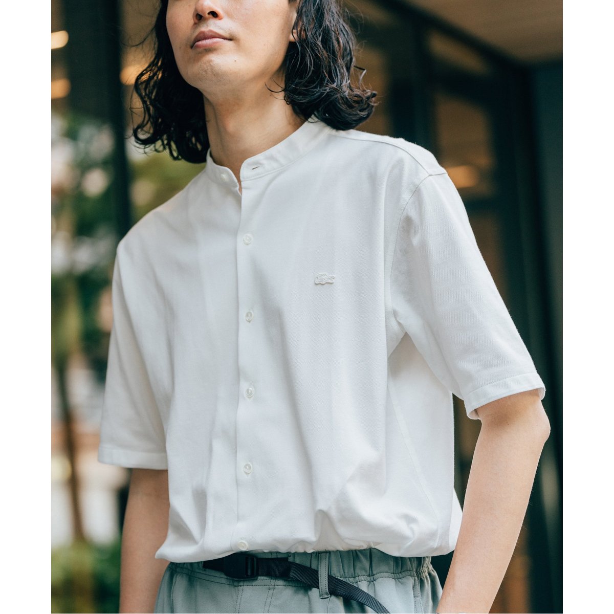 LACOSTE ラコステ　エディフィス　バンドカラーフルオープン ポロシャツ LACOSTE (ラコステ) 別注 バンドカラー フルオープン ポロシャツ