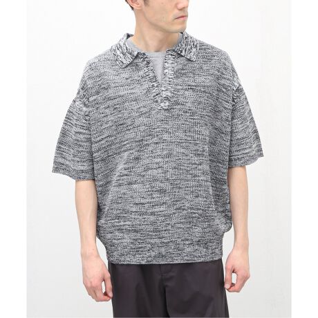 MEIAS / メイアス】メランジメッシュスキッパー S/S KNIT 