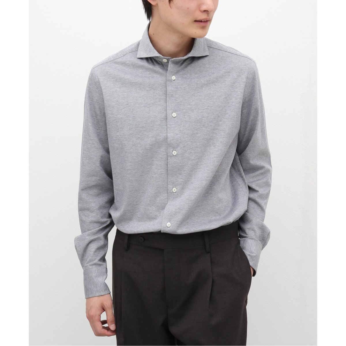 【別注品】GUY ROVER 鹿子ホリゾンタルカラーシャツ ブラック XL 良品GUY ROVER ギローバー 鹿子ホリゾンタルカラーシャツ ネイビーM