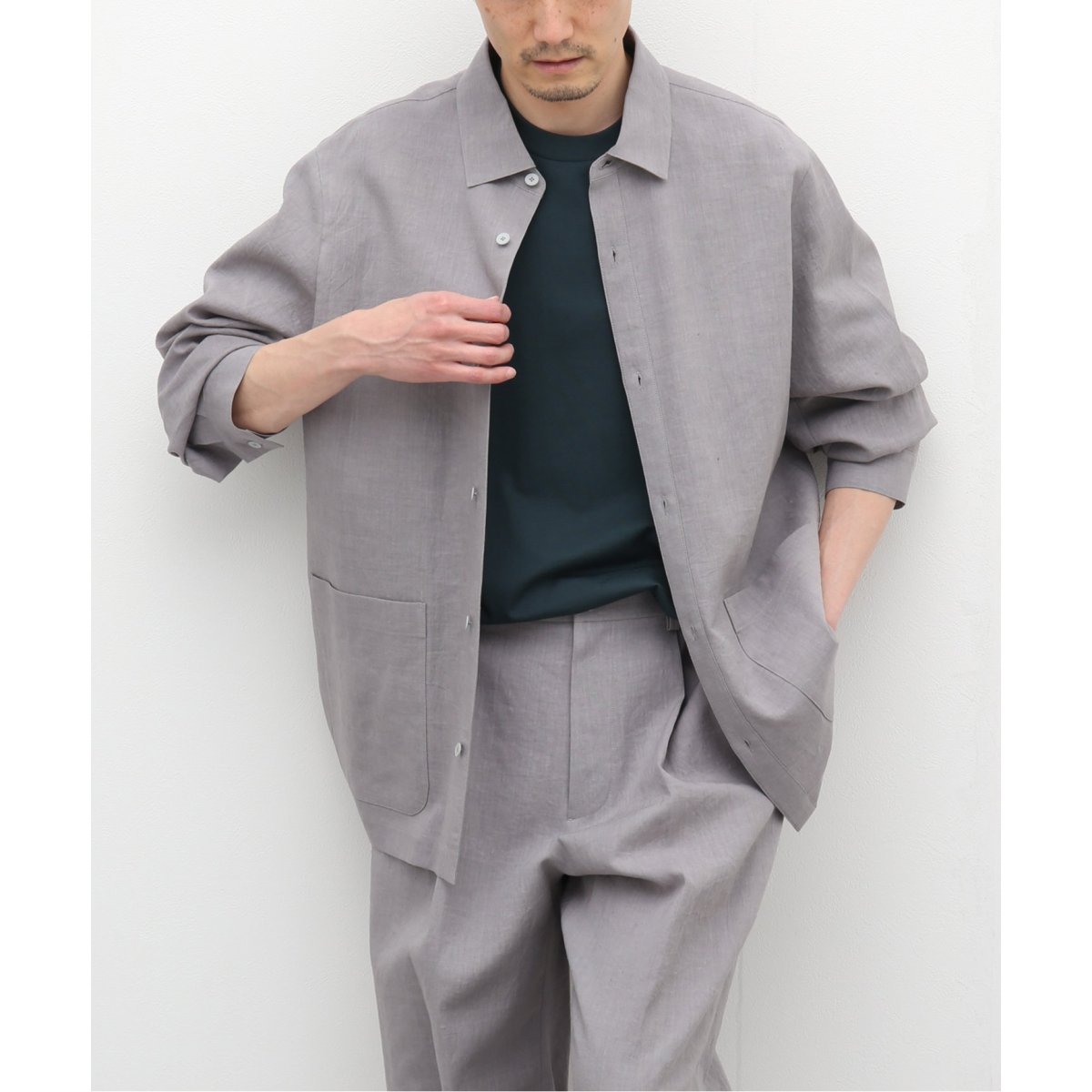 ATON / エイトン】KYOTO TSURIZOME LINEN SHIRT JACKET | エディフィス