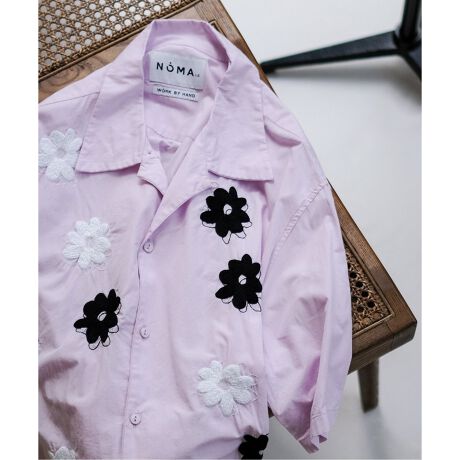 NOMA t.d. for LA BOUCLE】別注 フラワー 刺繍 半袖 シャツ 