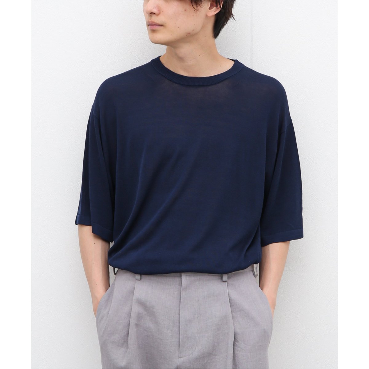 walenode / ウェルノード 】ウォッシャブルシルクシアーKNIT TEE